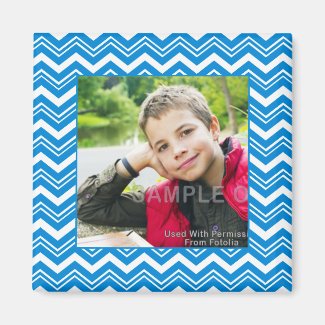 Stylish Turquoise and White Zigzag Photo
