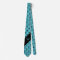 Stylish Turquoise & Black Polka Dot Monogram Tie