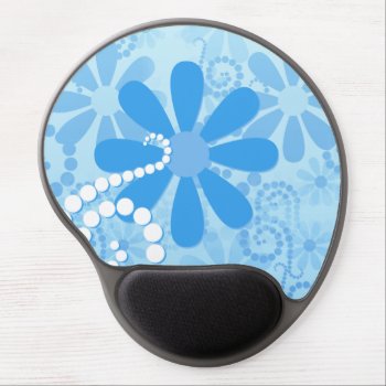 Stylish Turquoise Blue Floral Retro Daisy Flowers Gel Mouse Pad by PhotographyTKDesigns at Zazzle