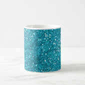 Stylish Turquoise Blue Glitter Coffee Mug (Center)