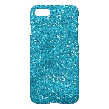 Stylish Turquoise Blue Glitter iPhone 7 Case