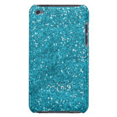 Stylish Turquoise Blue Glitter iPod Touch Case (Back)