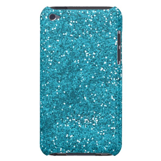 Stylish Turquoise Blue Glitter iPod Touch Case (Back)