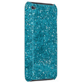 Stylish Turquoise Blue Glitter iPod Touch Case (Back/Right)