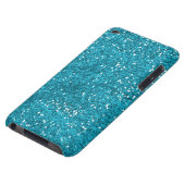 Stylish Turquoise Blue Glitter iPod Touch Case (Bottom)