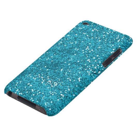 Stylish Turquoise Blue Glitter iPod Touch Case (Bottom)