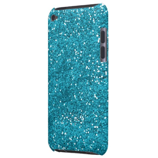 Stylish Turquoise Blue Glitter iPod Touch Case (Back Left)