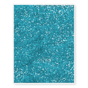 Stylish Turquoise Blue Glitter Temporary Tattoos