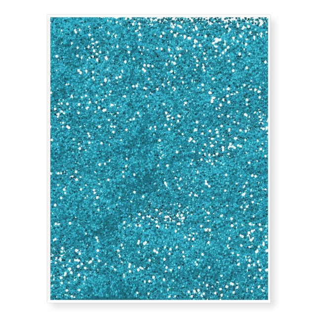 Stylish Turquoise Blue Glitter Temporary Tattoos (Front)