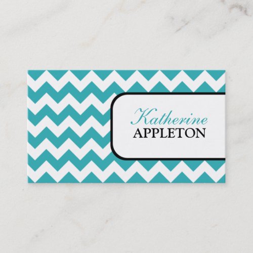 Stylish Turquoise Chevron Business Cards