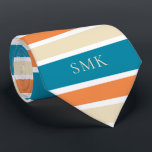 Stylish Turquoise Teal Orange Stripes Monogram Neck Tie<br><div class="desc">Stylish Turquoise Teal Orange Stripes Monogram Necktie with stylish shades of turquoise teal, pumpkin orange, and vanilla cream, with space for your custom monogram. Created by Zazzle pro designer BK Thompson © exclusively for Cedar and String; please contact us if you need assistance, have questions, or would like to inquire...</div>