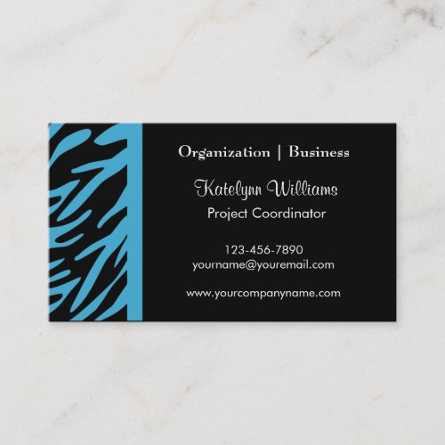 Stylish Turquoise Zebra Stripes Business Cards