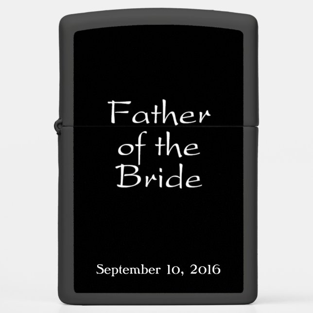 Stylish Tuxedo Black Father of the Bride Zippo Lighter (Front)