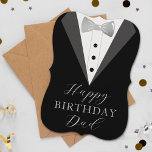 Stylish Tuxedo Happy Birthday Dad<br><div class="desc">This super stylish birthday card is perfect for any father on their birthday. The design features a tuxedo suit jacket with silver foil effect bow tie and trendy typography wording which is easy to personalize. The back of the card is blank but you can add more wording or a photo...</div>