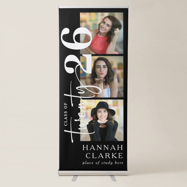 Stylish Twenty26' 3 Photo Collage Retractable Banner (Front)