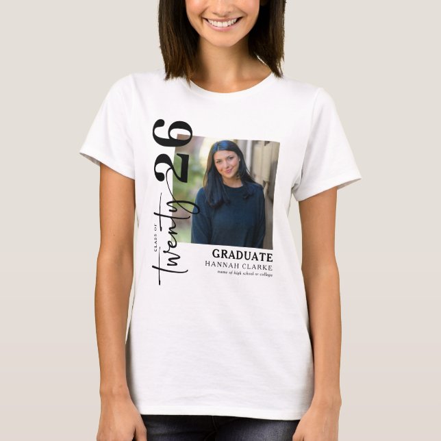 Stylish Twenty26 Photo Graduation Keepsake Gift T-Shirt (Front)