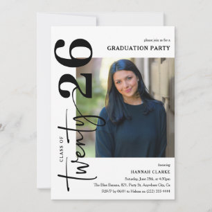 Stylish Twenty26 Photo Graduation Party Invitation