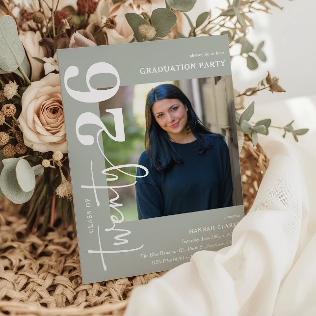 Stylish Twenty26 Photo Graduation Party Invitation (Creator Uploaded)