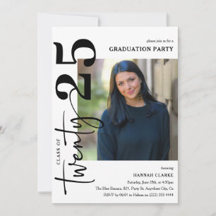 Stylish Twenty26 Photo Graduation Party Invitation