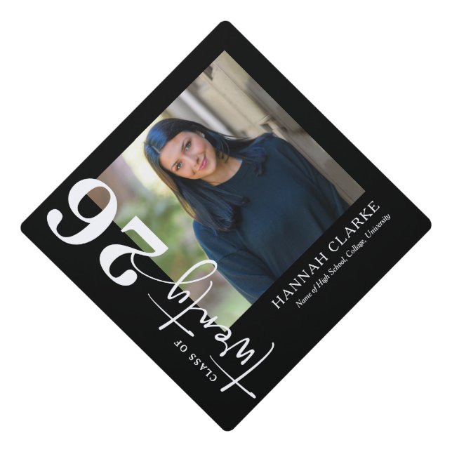 Stylish Twenty26 Photo Keepsake Gift Graduation Cap Topper (Front)