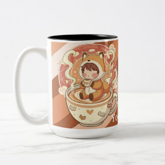 Stylish Two-Tone Fox Reading Mug