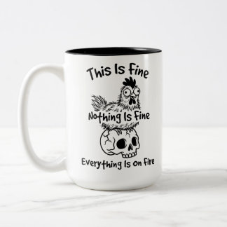 Stylish Two-Tone Mug Funny Feral Chicken Humor Quo