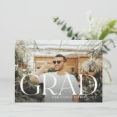 Stylish Type Graduation Full Photo Double-Sided Announcement (Standing Front)