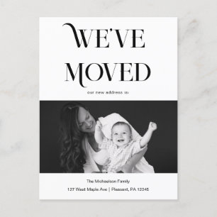 Stylish Type We Have Moved New Address Photo Postcard
