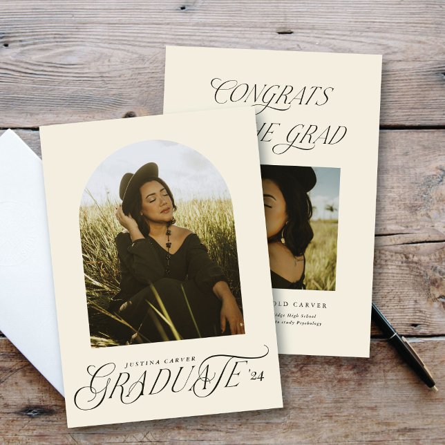 Stylish Typographic Arch Graduation Announcement (Creator Uploaded)