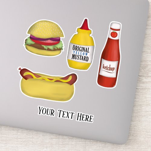 Stylish Typography Cute Colorful Hamburger Cute Sticker