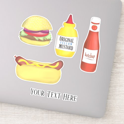 Stylish Typography Cute Colorful Hamburger Cute Sticker