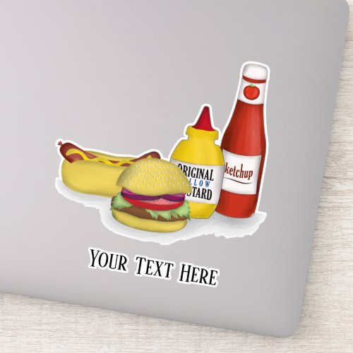 Stylish Typography Cute Colorful Hamburger Sticker