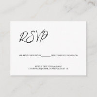 Stylish Typography Email RSVP Gold script QR code