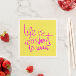"Stylish Typography in Alluring Pink" Napkins