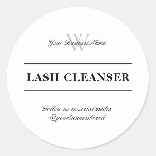 Stylish Typography Lash Cleanser Classic Round Sticker