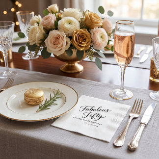  Stylish Typography modern chic black and white Napkins