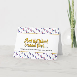 Stylish UK BRITISH Word Became Flesh CHRISTMAS Holiday Card