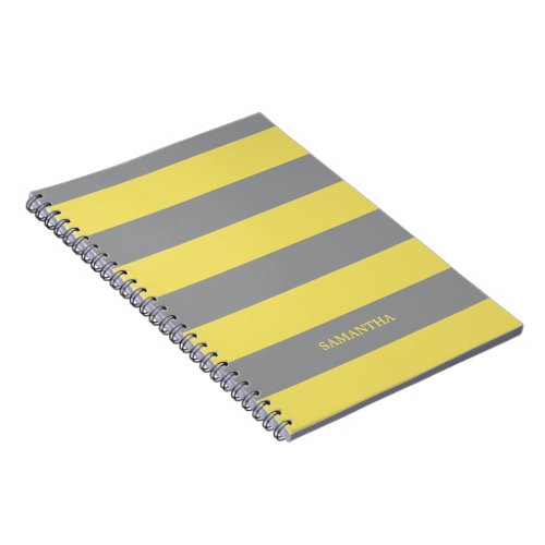 Stylish Ultimate Gray Illuminating Yellow Stripes Notebook