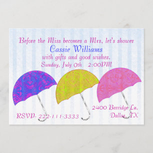 Stylish Umbrellas Bridal Shower Invitation