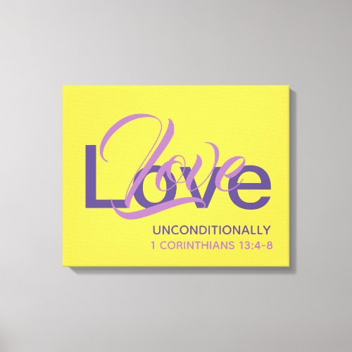 Stylish Unconditional Love Christian Canvas Print