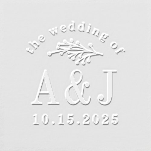 Stylish Union Wedding Logo Save The Date Embosser