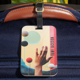 Stylish Unique Abstract Autistic retro Name Travel Luggage Tag