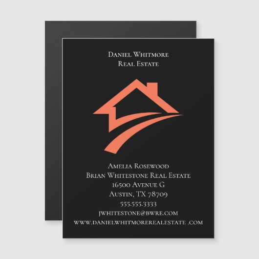 Stylish Unique Black Real Estate Agent (Front/Back)