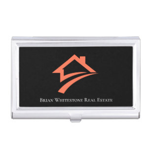 Stylish Unique Black Real Estate Agent Business Card Case
