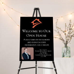 Stylish Unique Black Real Estate Agent Foam Board