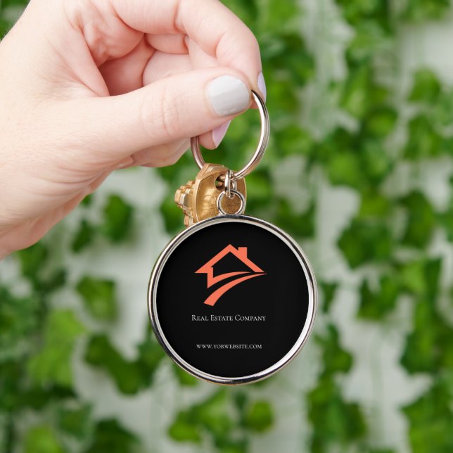 Stylish Unique Black Real Estate Agent Keychain (Hand)