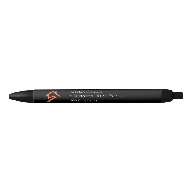 Stylish Unique Black Real Estate Agent Pen (Front)