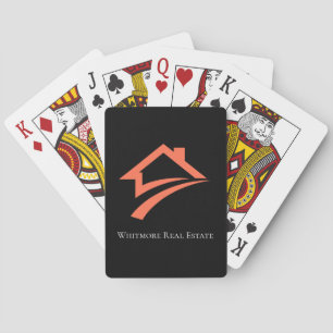 Stylish Unique Black Real Estate Agent Poker Cards