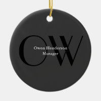 Stylish Unique Gray Black Monogram