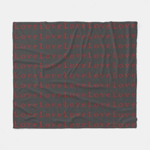 Stylish Unique Grey Red Love Wedding Fleece Blanket